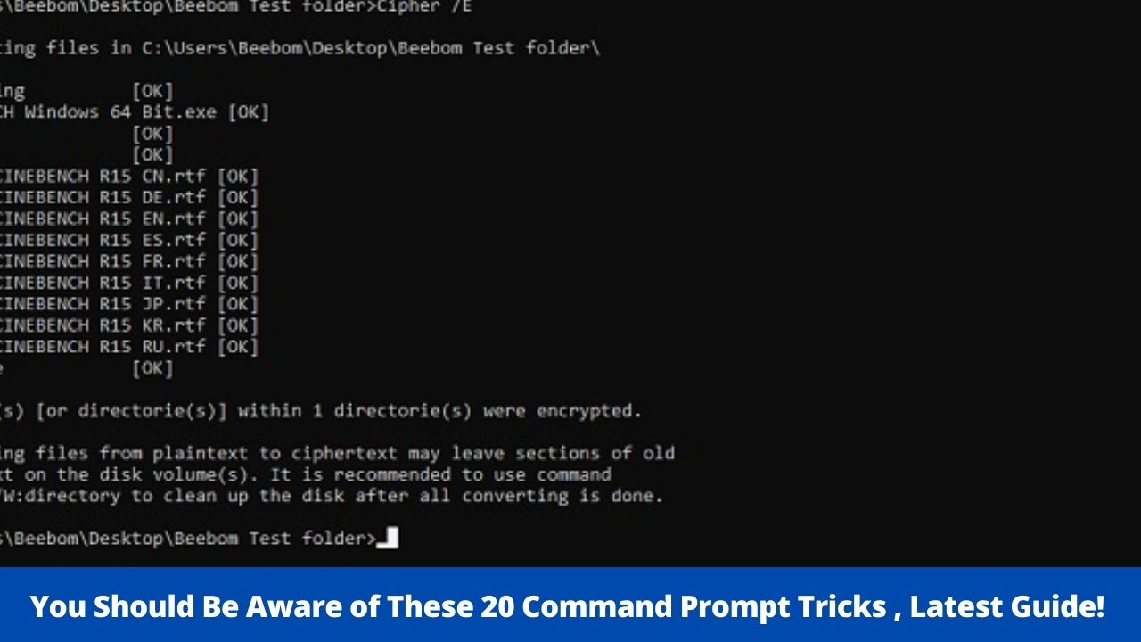 You Should Be Aware of These 20 Command Prompt Tricks , Latest Guide!