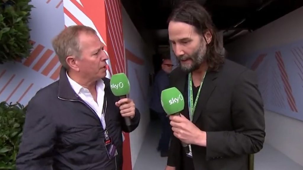 At the British Grand Prix, Keanu Reeves Said It Was Exciting Despite the Rain